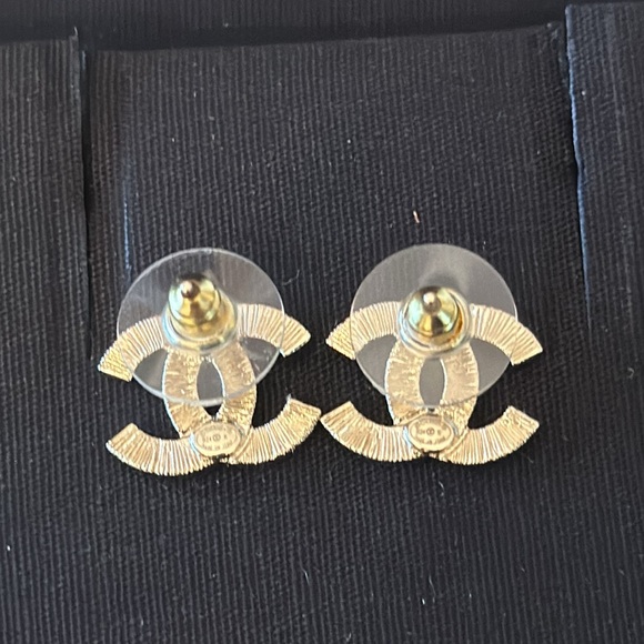 Authentic Chanel CC Stud Earrings - Picture 6 of 10
